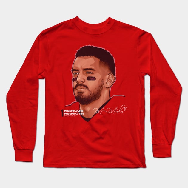 Marcus Mariota Atlanta Profile Long Sleeve T-Shirt by Buya_Hamkac